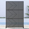 Dovelina Metal Outdoor Privacy Screen Freestanding Patio Decorative Screens - 72"x47", Black, Cedric - 2 of 4