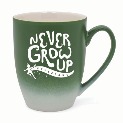 Elanze Designs Never Grow Up Neverland Two Toned Ombre Matte 10 ounce New Bone China Coffee Tea Cup Mug, Green and White
