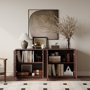 GDFStudio Modern 60" Rectangle Wood Sideboard with Adjustable Shelve - 1 of 4