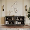 CAVINAS 60" 4-Door Buffet Cabinet with Painted Glass Art,Accent Cabinet with Multiple Compartments,Metal Storage Cabinet for Living Room,Entryway - 3 of 4