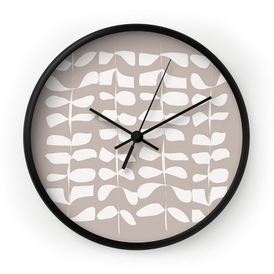 Mirimo Kala Beige Round Black Wall Clock - Society6