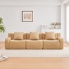 3-Seat Teddy Fabric Boneless Modular Sofa with No Assembly Required, Anti-Slip Design, and 32D High-Density Sponge - 3 of 4