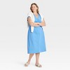 Women's Short Sleeve Ruched Front Midi Shift Dress - Ava & Viv™ - 3 of 3