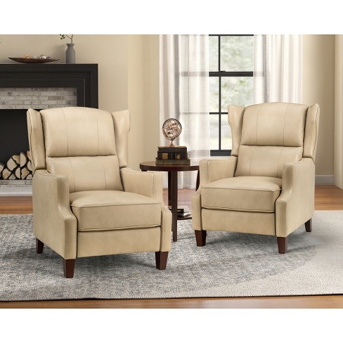 Leather recliner best sale with legs