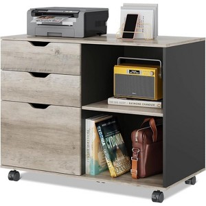 GALAXHERO  3-Drawer Wood File Cabinet, Mobile Lateral Filing Cabinet, Printer Stand with Open Storage Shelves for Home Office - 1 of 1