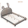 GustoWave Full Size Upholstered Bed Frame with Rabbit Ears Headboard, Wood Slat Support, No Box Spring Needed, 79.5" x 56" - 2 of 4