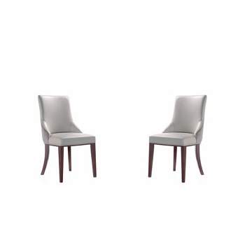 Manhattan Comfort Fifth Avenue Mid Century Modern Upholstered Tufted Seat  Dining Chair, Set of 2, Single Size, Cream