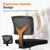Armless Mesh Office Chair with Adjustable Height and Lumbar Support, Swivel Rolling Computer Desk Chair for Small Spaces - 3 of 4