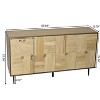 59.84" Elegant Vintage 4-Door Cabinet with Carved Effect Decoration Doors 4M - ModernLuxe - 3 of 4