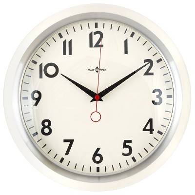 14" Schoolhouse Clock Cream - Threshold™: Traditional Analog Wall Clock, Indoor Use, Glass & Plastic