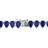 EVERLY JEWELRY | Sterling Silver 44.5 CT TGW Created Blue Sapphire Tennis Necklace, 18-inch - 4 of 4
