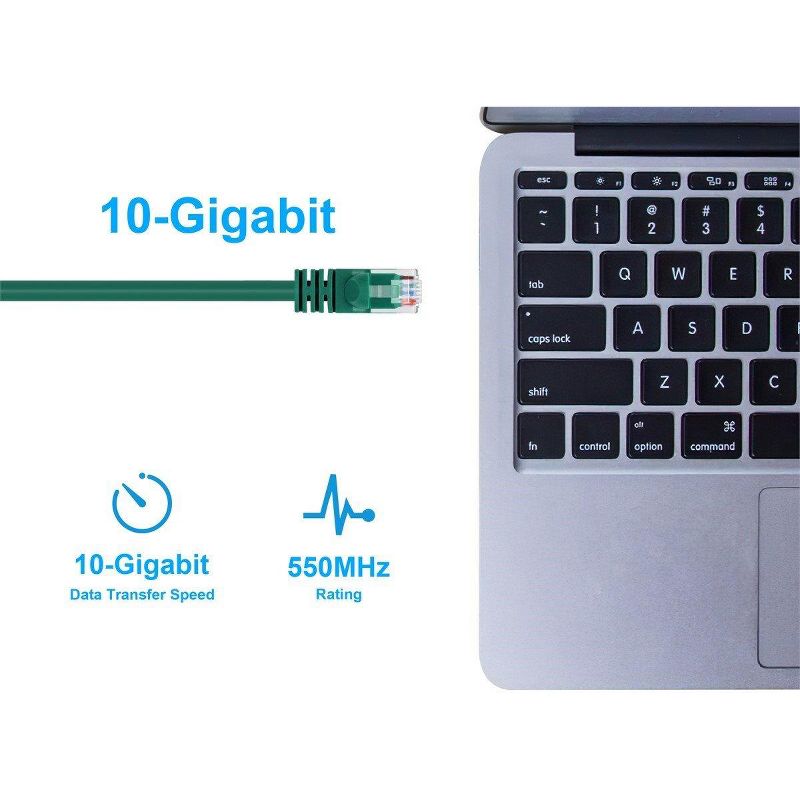 Monoprice Cat6 Ethernet Patch Cable - 14 Feet - Green | Network Internet Cord - RJ45, Stranded, 550Mhz, UTP, Pure Bare Copper Wire, 24AWG, 5 of 7