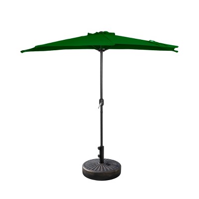 WestinTrends 9 Ft Half Market Patio Umbella with Bronze Round Plastic Base