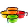 PetLuv "4Pcs Silicone Collapsible Dog Bowls, BPA-Free Foldable Pet Food & Water Bowls with Carabiner Clip" Yellow, Red, Orange, Green - 4 of 4