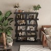 FUFU&GAGA Creative Geometric Bookshelf Unique  Styling Multifunctional Storage Home Decor Black - 2 of 4