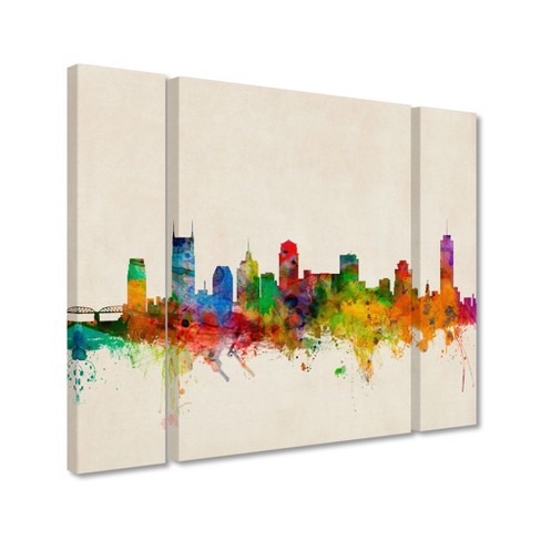 Michael Tompsett 'Nashville Skyline' Multi Panel Art Set Large - image 1 of 3