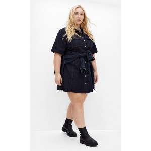 Women's Plus Size Liv Denim Dress - dark denim | CITY CHIC - 1 of 4