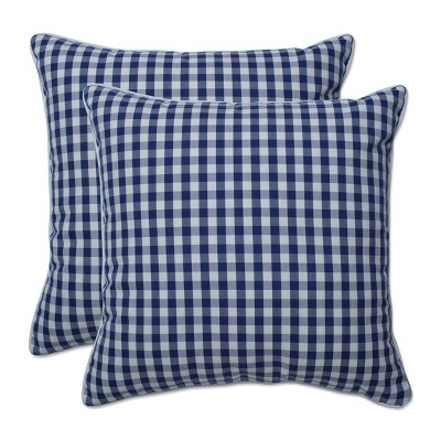 2pc 18.5" Outdoor/Indoor Throw Pillow Set Dawson Lapis Blue - Pillow Perfect