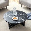 VYNXARIA Versatile MDF Black Round Coffee Table for Various Interior Styles, Exhibiting Modern Minimalism and Nordic Charm - 3 of 4