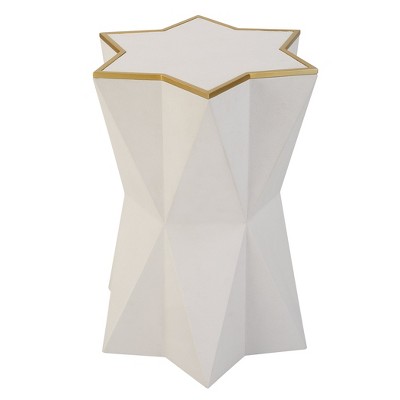 Uttermost White Faux Shagreen Accent Table – Gold Leaf Star Design
