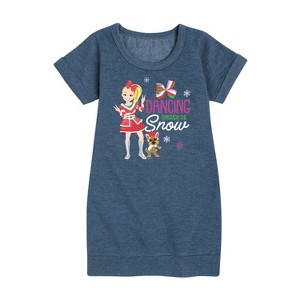 - JoJo Siwa - Dancing Through The Snow Graphic Short Sleeve Fleece Dress - 1 of 4