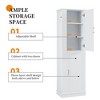 Whisen Tall Bathroom Storage Cabinet, Freestanding Storage Cabinet with Hooks and Adjustable Shelves - 4 of 4