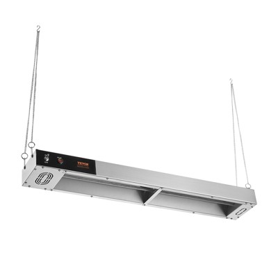 VEVOR French Fry Food Warmer, 850W Commercial Strip Food Heating Lamp, Electric Stainless Steel Warming Light Dump Station, Overhead 104-122°F
