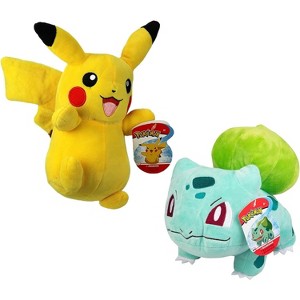 Pokémon Pikachu & Bulbasaur Plush Stuffed Animal Toys, 2-Pack - 8" - Officially Licensed - 1 of 3