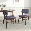 QingMoon Mid Century Dining Chairs Set of 2, Kitchen Accent Chairs, Wooden Chair with Upholstered Backrest and Seat for Living Room - 2 of 4