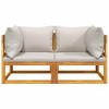 vidaXL Corner Sofa Light grey Solid acacia wood, Polyester Medium - 4 of 4