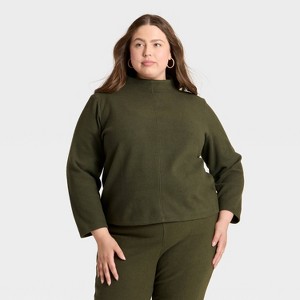 Women's Long Sleeve Brushed Mockneck Top - A New Day™ - 1 of 3