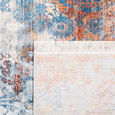 Vintage Persian Blue Synthetic 4' x 6' Area Rug