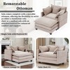 Busaurus Oversized Chenille Indoor Chaise Lounge Chair with Ottoman - 4 of 4