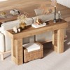 63-Inch Long Console Table, Sofa Table Behind The Couch, Farmhouse Wooden Rectangular Entryway Table for Entrance, Hallway, Living Room- Natural - 4 of 4