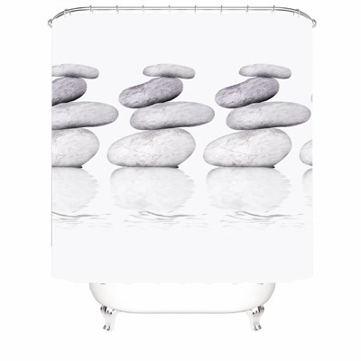 Stone Shower Curtains for Bathroom Waterproof Fabric Bath Curtain Durable Soft Stylish Bathroom Decor 72x72 Inch