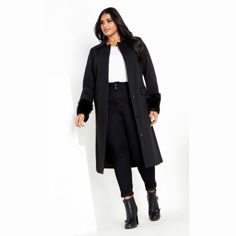 Women's Plus Size Penelope Coat - Black | CITY CHIC, 2 of 6