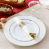 Elama 350 Piece Disposable Plastic Dinnerware Party Set for 50 Guests in White with Gold Trim - 2 of 4