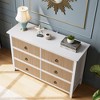 Fluted Dresser for Bedroom with 6 Drawers, 47 In Wide Storage Cabinet,Wooden Storage Cabinet TV Stand for Hallways, Entryways, Easy Assembly - 3 of 4