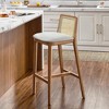 Modway Monarch Wood Bar Stool with Cane Rattan Back and Padded Seat - 4 of 4