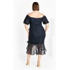 Women's Plus Size Lace Lily Dress - navy | CITY CHIC - 3 of 4