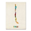 Trademark Fine Art -Michael Tompsett 'Chile Watercolor Map' Canvas Art - 2 of 3