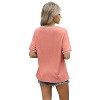 Womens Summer Basic T-Shirts Short Sleeve Color Block Blouse T Shirts Crewneck Comfy Casual Tee Tops - 2 of 4