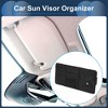 Unique Bargains Car Sun Visor Organizer with Sunglasses Holder for Cards License Pen Organizer PU Leather Black - 2 of 4