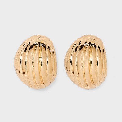 Thick Ribbed Hoop Earrings - A New Day™ Gold : Target