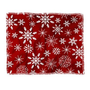 Iveta Abolina Silent Night Red Woven Throw Blanket - Deny Designs - 1 of 2