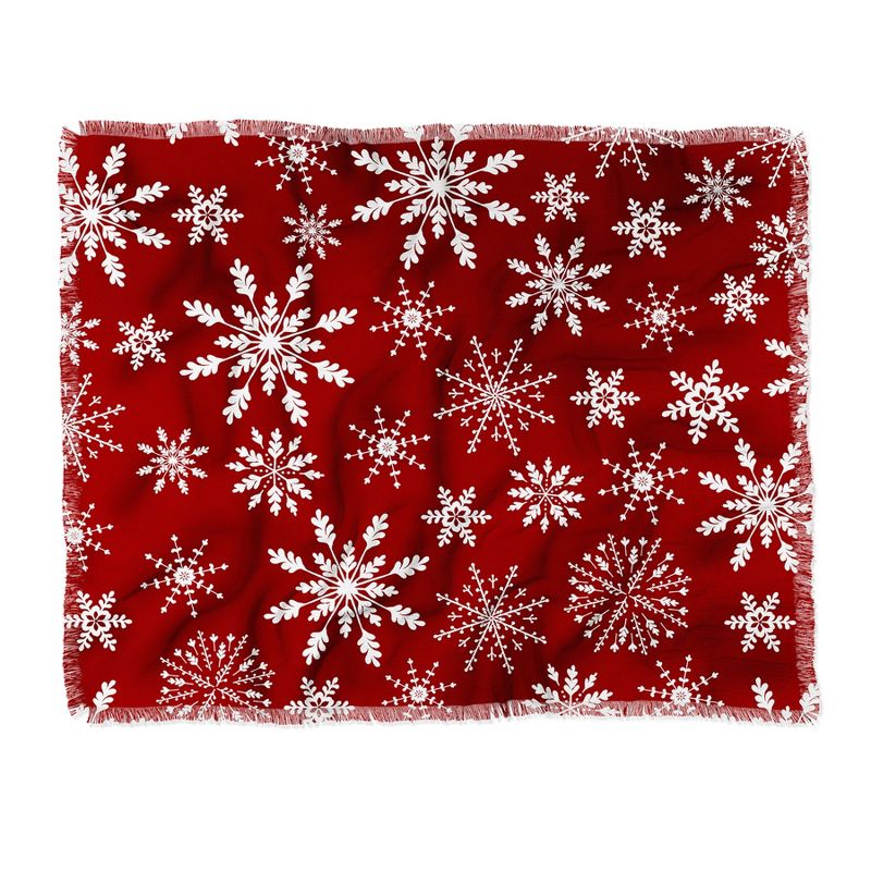 Iveta Abolina Silent Night Red Woven Throw Blanket - Deny Designs, 1 of 3