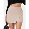 EXLURA Women's Elastic High Waisted Button Mini Skirts Sexy Bodycon Pencil Short Skirts Slim Fit Party Date Night Skirt - 4 of 4