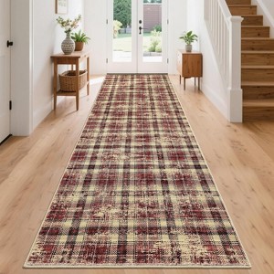 Plaid Rug Area Rug for Bedroom Living Room Modern Classroom Area Rug Neutral Soft Rugs for Nursery Stain Resistant Dining Room Rugs - 1 of 4