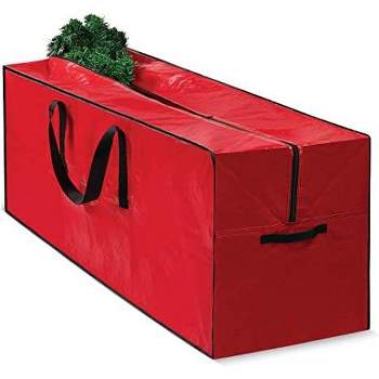 Organize-it 65 Gal. Holiday Tree Storage Bin in Clear Base and Red Cover  ST53221501 - The Home Depot