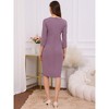 INSPIRE CHIC Women's Maternity Crew Neck 3/4 Sleeves Office Back Zipper Work Pregnancy Dresses - 4 of 4